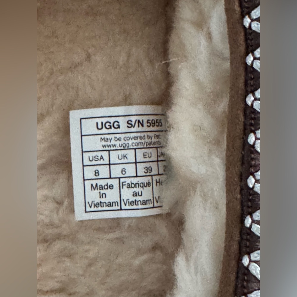 Ugg Tasman Slippers Chestnut Size 8 Brand New! - Picture 14 of 16